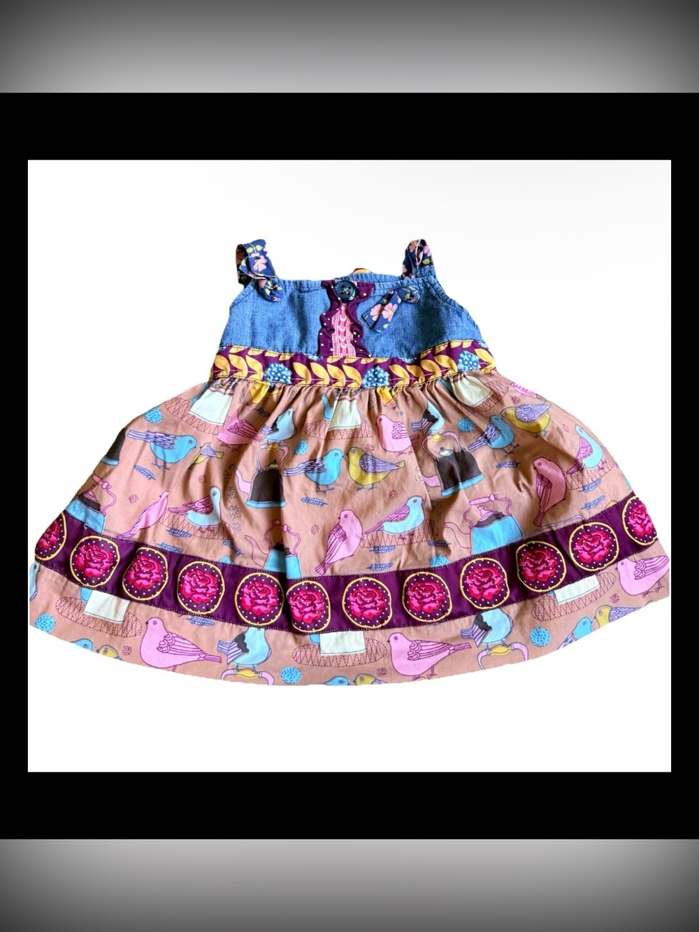 Matilda Jane Paint by numbers teacup and birds dress as 6